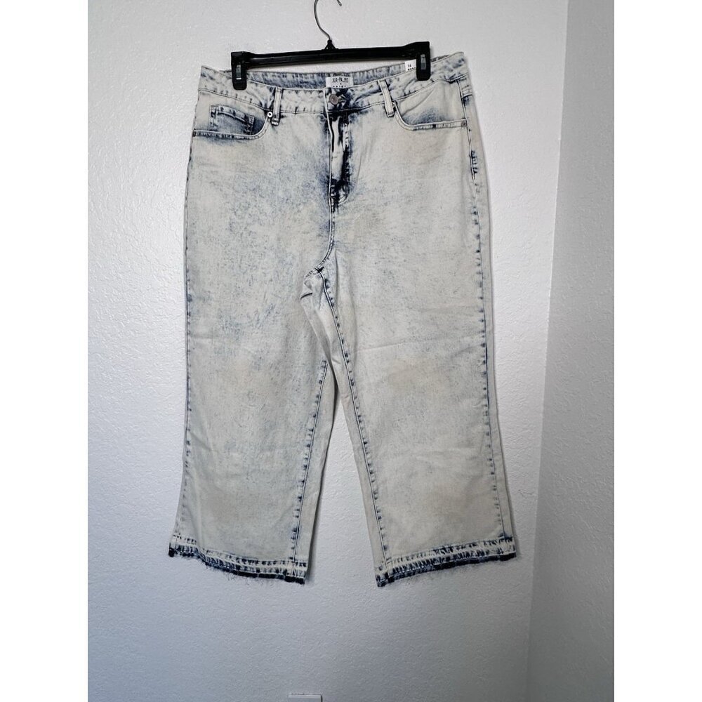 Tribal XIX•Palms Sz 16 Women’s Hugging High Rise Brooke Wide Crop Raw Hem NWT